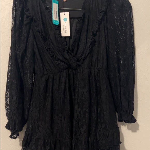 Black Ruffled Tiered Long Sleeve Cocktail Dress SMALL NWT! - Picture 9 of 9